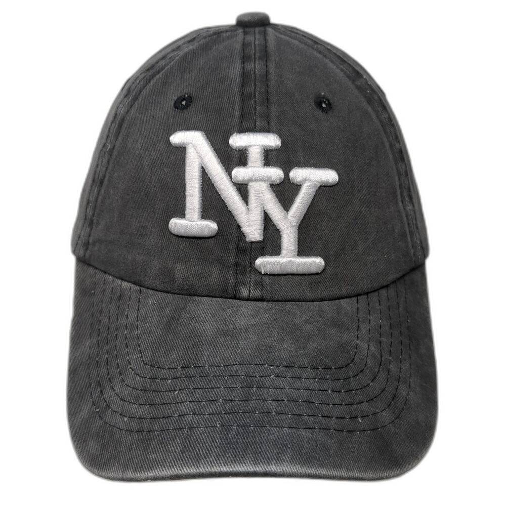 New York Slideback Baseball Cap Gray One Size Adjustable Embroidered Tian Tian